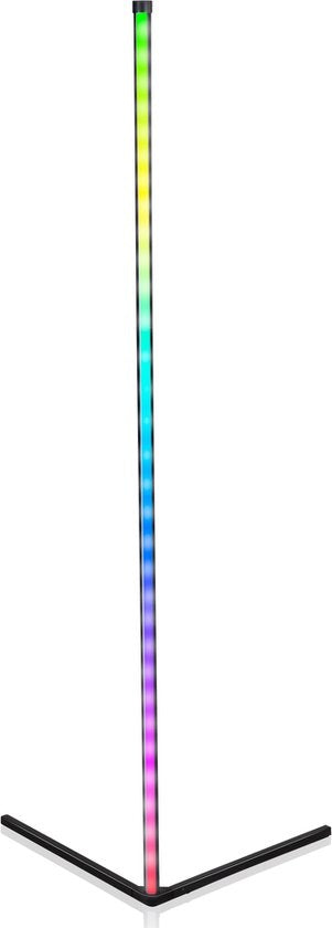Grundig LED Staande Lamp - Vloerlamp 140cm - Dimbaar RGBW en Wit Licht - Incl. Afstandsbediening en Muziek Sensor