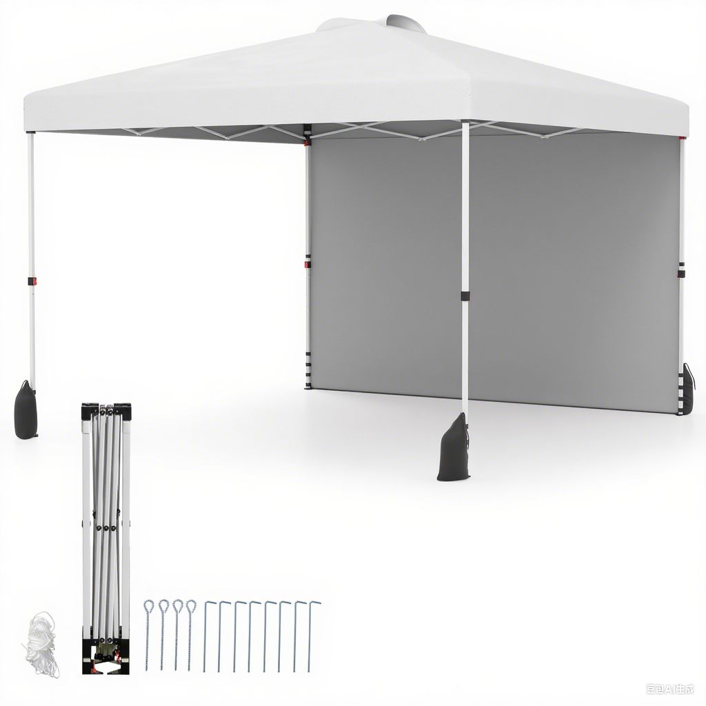 Coast Pop-up tuinpaviljoen - 3 x 3 m - zijwand afneembaar - wit