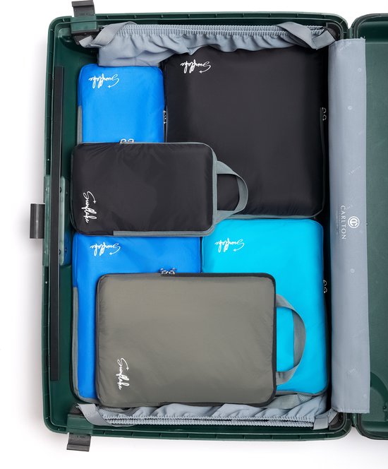 Compression Packing Cubes - Set van 6 Compressie Cubes - Met Compressierits - Multi Color - Sunflake