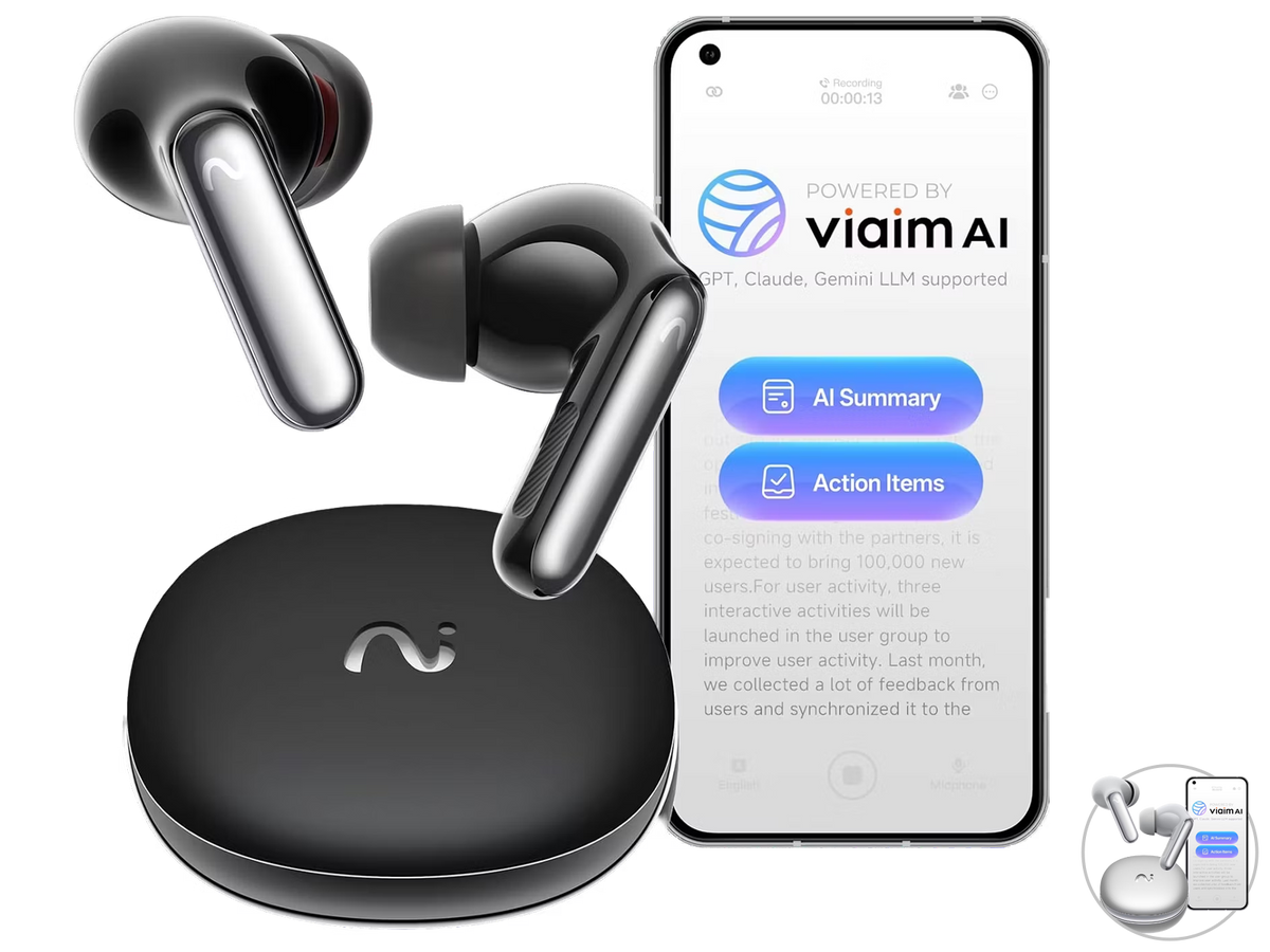 Viaim RecDot AI VoiceRec In-Ears - Refurbished - AI Transcriptie & Vertaling - Zwart