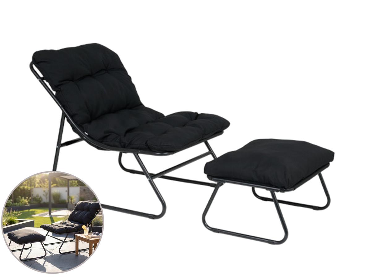 Lifa Garden Loungestoel met Voetenbank - Comfortabel Design - Outdoor Zithoek