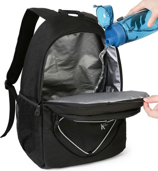 Koeltas Rugzak (25L) - Geschikt voor 28 Blikjes - Lunchtas voor Dames en Heren - Zwart