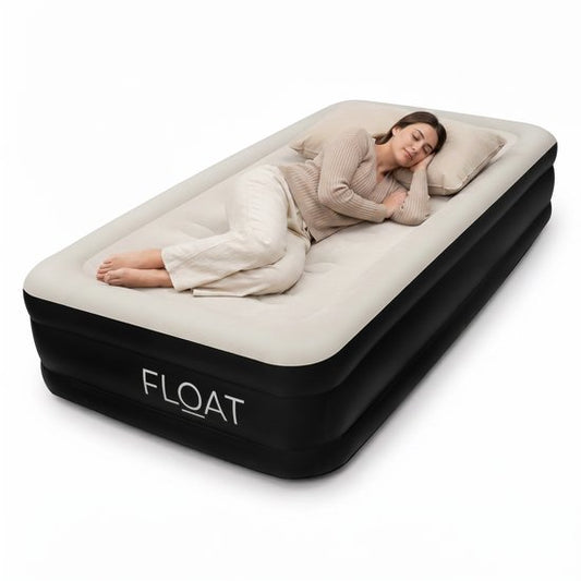 FLOAT - Eenpersoons luchtbed met ingebouwde elektrische pomp - 191x99x38 cm - Zelfopblazend 1 persoons luchtmatras - Logeerbed Twin - NimbusRest