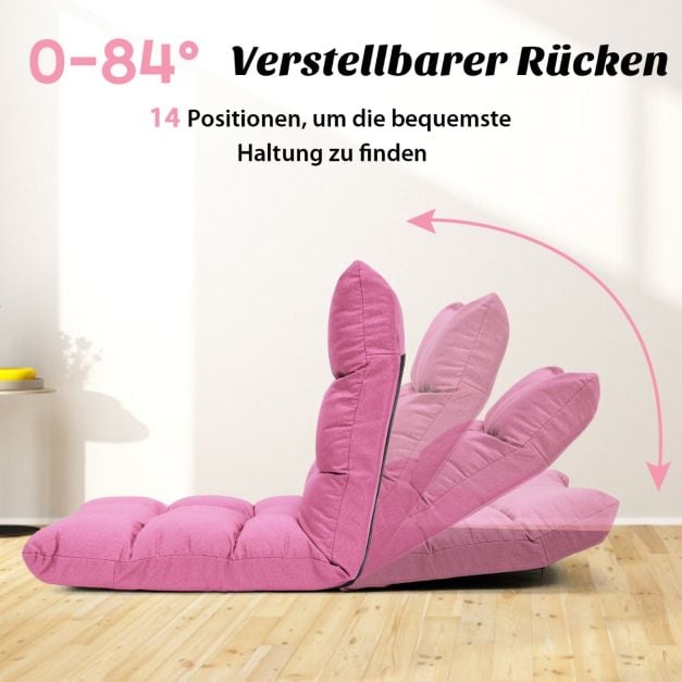 Coast Verstelbare Vloerstoel – 14 Rugstanden – 106,5 x 55,5 x 10 cm – Donkerroze