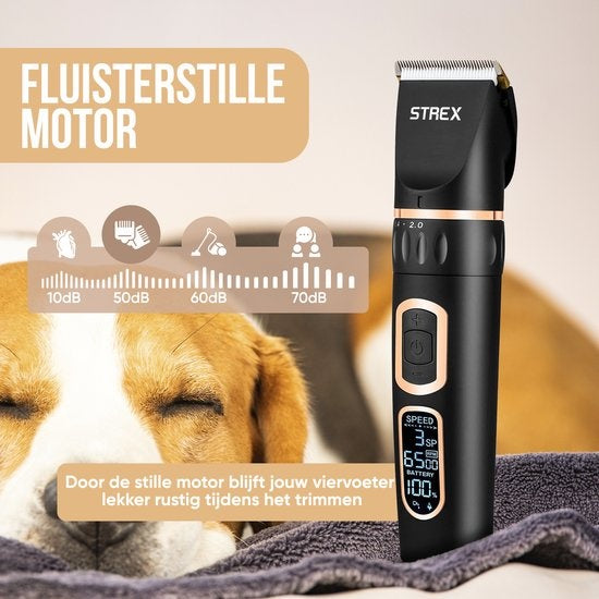 Strex Hondentondeuse / Dieren Tondeuse Extra Stil - Draadloos - 5 Standen - Hondentrimmer Voor Alle Vachten - Ook Voor Katten