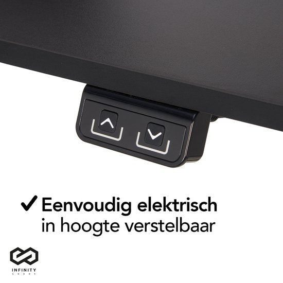 Infinity Goods Zit Sta Bureau - Elektrisch Verstelbaar In Hoogte - 140 x 60 CM - Zwart