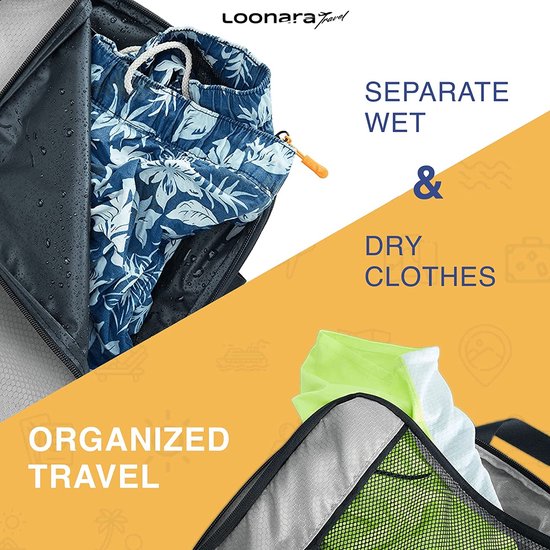 Packing Cubes met Compressie voor Koffer en Rugzak met Packing Bag, grijs