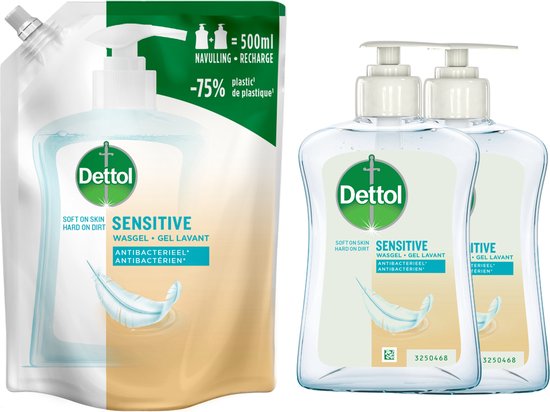 6x Dettol Pouch Sensitive 500mL