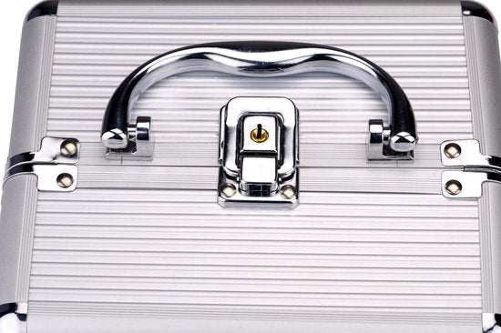 Touch Of Beauty Make Up Koffer Zilver - Cosmetica Organizer - met Handvat en Sleutelslot