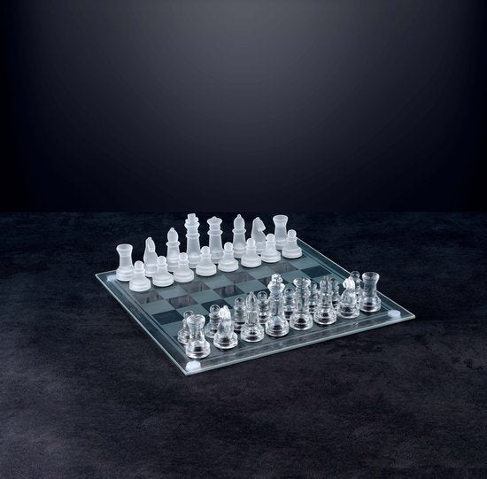 Arti Casa Glazen Schaakset - 33 Delige Set - 25x25 CM - 900 GR - Glas