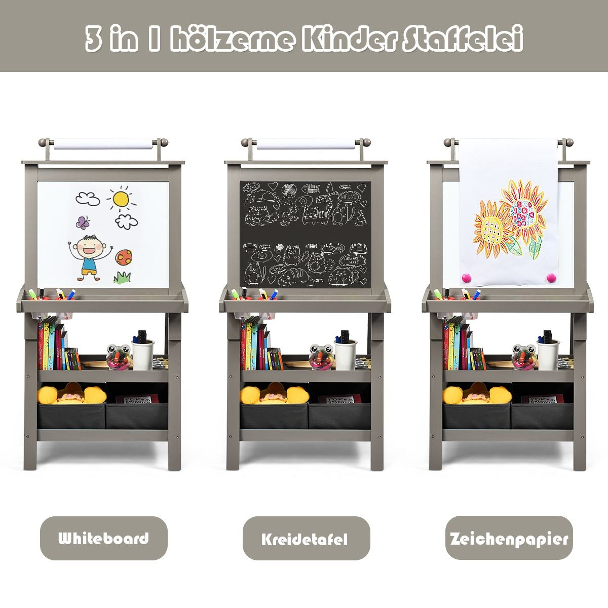 Coast 3-in-1 Kindertafel - Speeltafel/Tekentafel - 59 x 50 x 117 cm