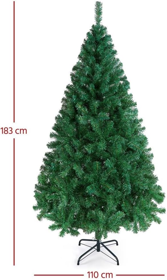 aheetech Kunstkerstboom - 182 x 93 x 93 cm - Groen - 528 Takpunten