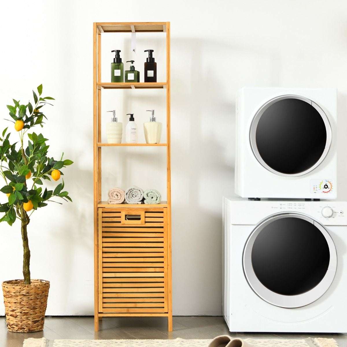 Coast - Badkamerkast - MET Wasmand - Bamboe - 40 x 33 x 160 cm