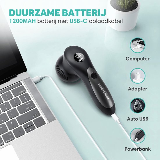 Vulpes Goods® BeautyCare – Elektrische Eeltverwijderaar PRO – 6 Eeltschijven – USB Oplaadbaar – IPX7