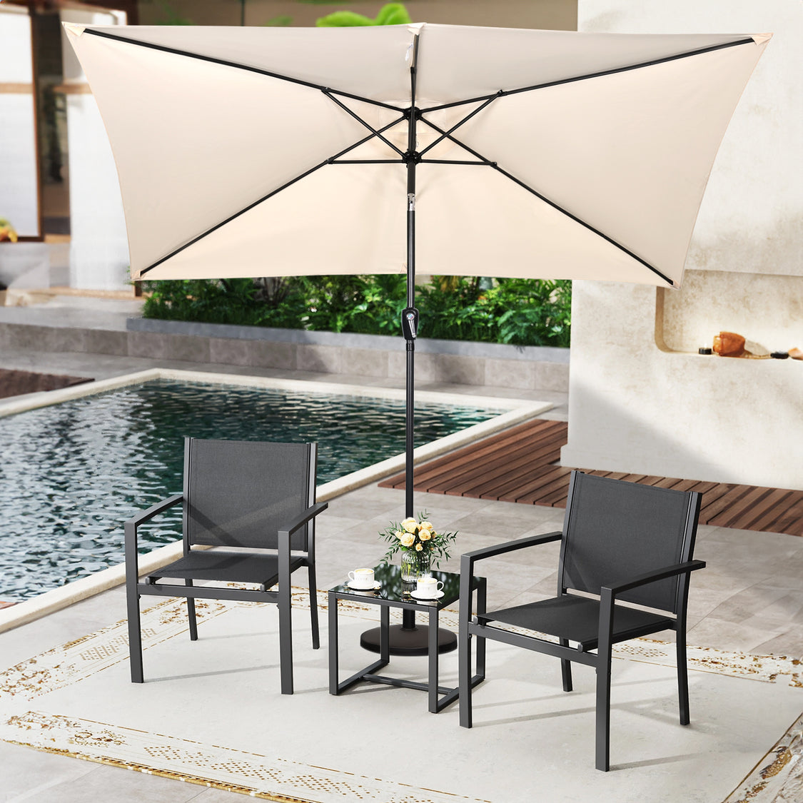 Angel Living Parasol - 3 x 2 m - Rechthoekig - Beige