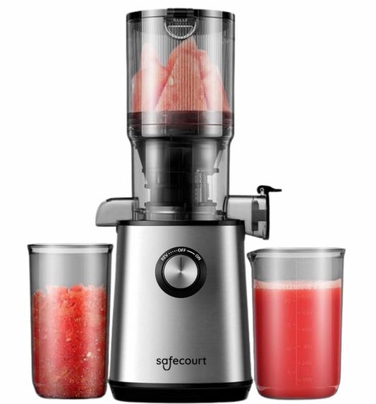 Safecourt Kitchen Sapcentrifuge - Slowjuicer voor Groenten & Fruit - XXL Vulopening - Krachtigste 200W motor