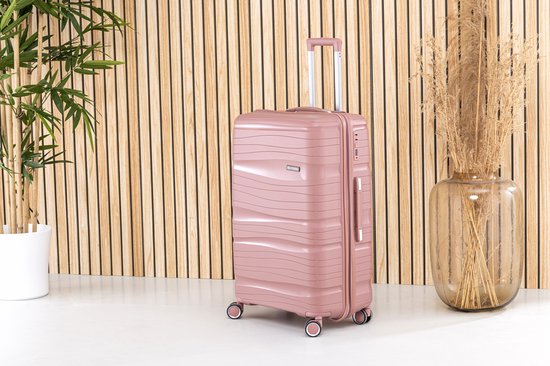 SC Travelin' Charm - 28-inch Grote Reiskoffer - Cijferslot - 75 x 51 x 31 cm - 98L - Lichtgewicht, Waterdicht & Duurzaam - Roze