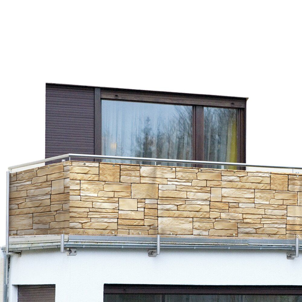 Maximex Balkonscherm Muurmotief - 85 x 500 cm - UV- en Weerbestendig