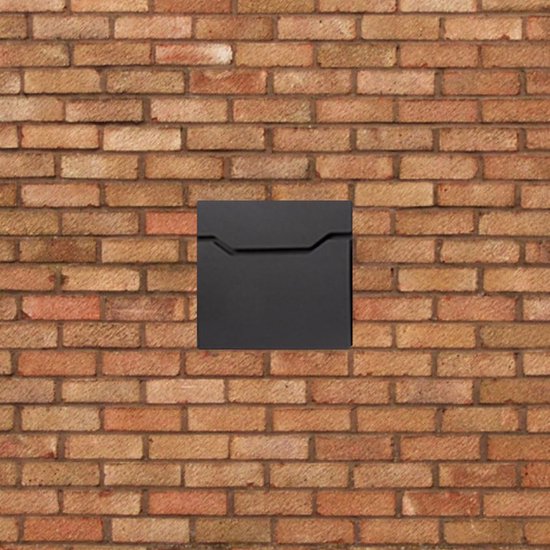 BRASQ Brievenbus Premium Zwart - Wandbrievenbus - Incl. Montagemateriaal & 2 Sleutels - met Krantenvak en Slot - RVS