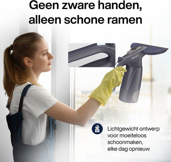 Elektrische Raamwisser CrystalClear - Ruitenreiniger USB Oplaadbaar - Ramenwasser met Afneembaar Reservoir - Sprayfunctie - Inclusief 2 Microvezeldoeken - Samako