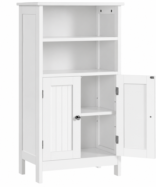 Yaheetech Badkamerkast met Dubbele Deur en Verstelbare Plank - 92,5 x 50 x 30 cm - Wit