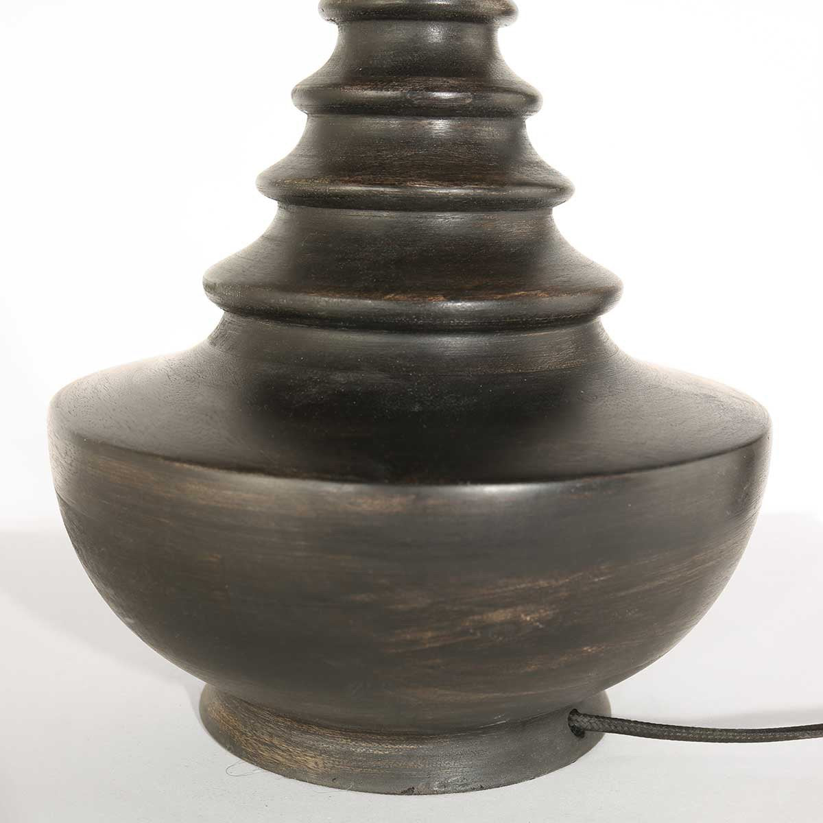 Anne Lighting tafellamp Bois - zwart - hout - 27 cm - E27 fitting - 3677ZW