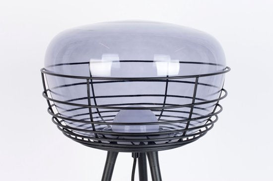 Zuiver Smokey Vloerlamp - Staande driepoot lamp - Zwart