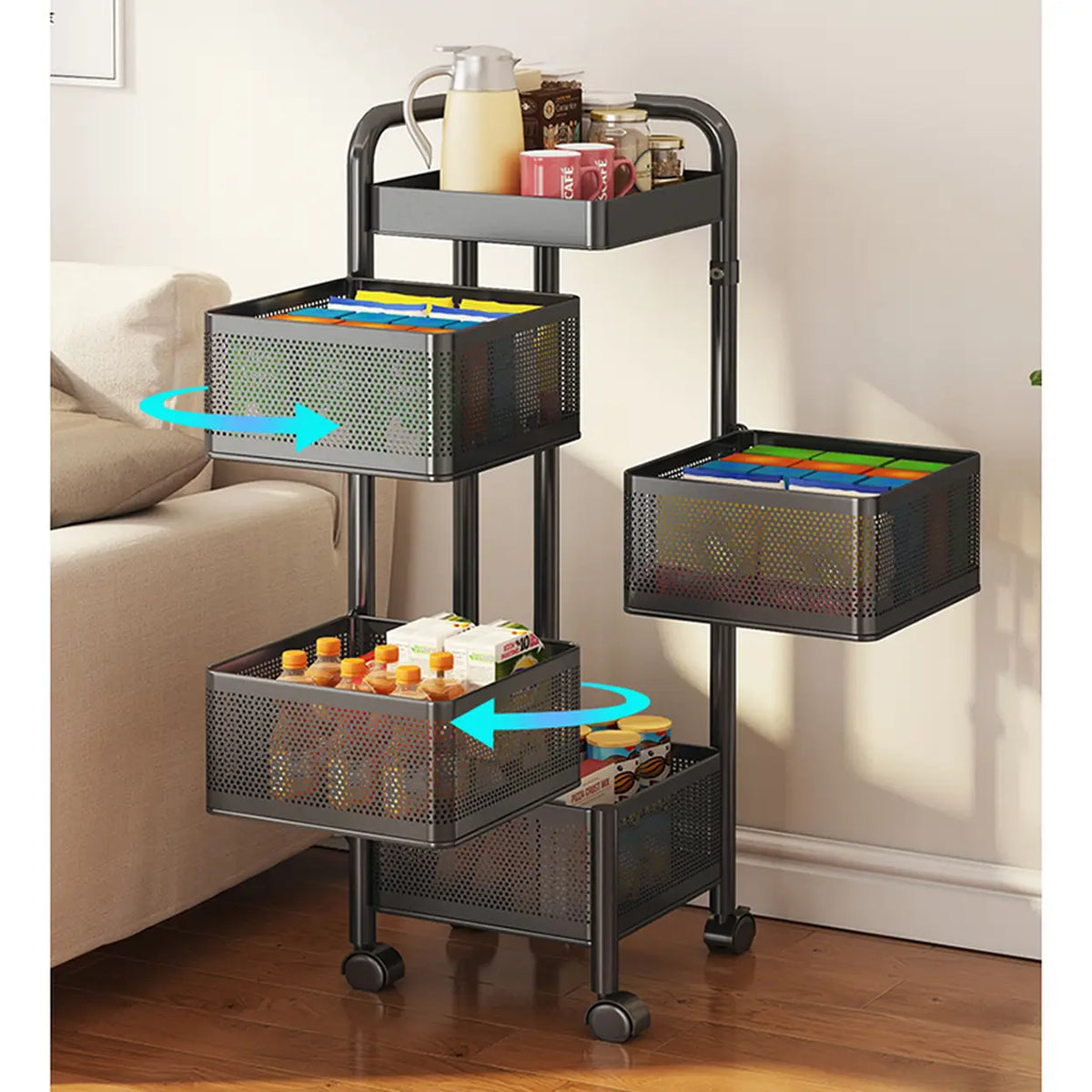 Maxcook MCWA253 Draaibaar Keukenrek - 6 Lagen
