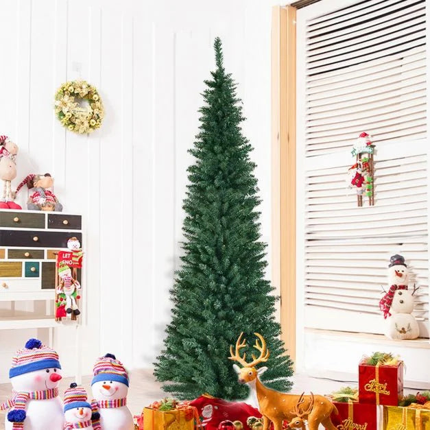 Coast Slim Kunstkerstboom Groen – 76 x 213 cm – Pencil Design met 700 Takpunten en Metalen Standaard