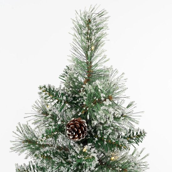 Black Box Trees Vandans Kunstkerstboom met Verlichting H120 x Ø60cm - Kunstboom met Kerstversiering - Kunst Kerstboom met Besneeuwde Takken - Groen