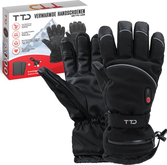 TTD® Verwarmde Handschoenen Deluxe L - PU Leer - Handschoenen met Verwarming