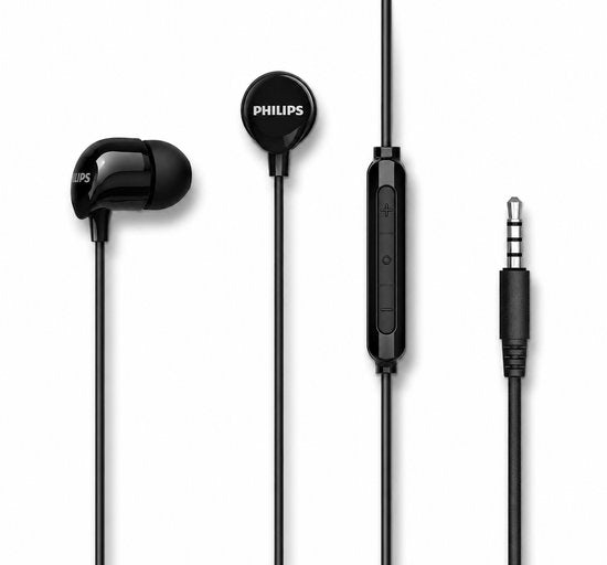 Philips In-Ear koptelefoon TAE1156BK - Clear Sound - Bekabeld - Remote met microfoon - Jack plug 3.5 mm- Zwart