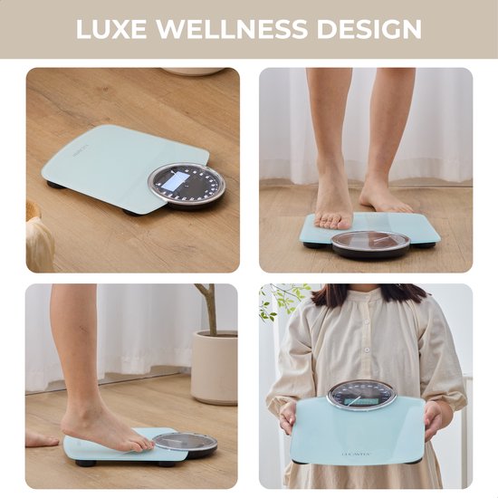 LUCAVITA® Personenweegschaal Dual Display Retro met Meetlint Lichaam - Digitaal - Analoog - Analoge - Beste Koop - Vintage