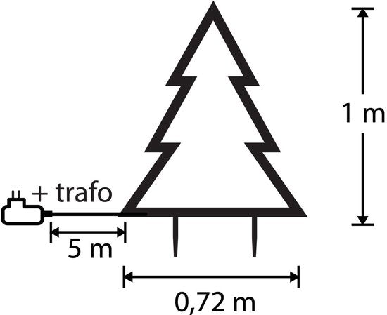 Luca Lighting Garden d'Light Kerstboom Tuinsteker - Kerstversiering Buiten met Warm Wit LED Licht - Kerst Decoratie met Timer en 8 Lichtstanden - Guirlande met Lampjes - L72 x H100 cm - Zwart