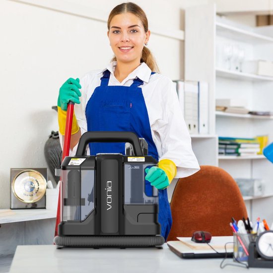 Vonia Tapijtreiniger - Vlekkenreiniger - Bankreiniger - Reinigingsmachine - Bekledingsreiniger - 450W - Zwart