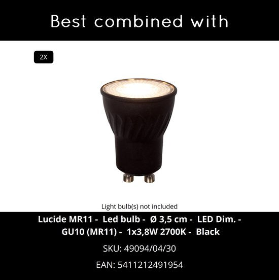 Lucide RITMO - Plafondspot (Plafondlamp) - Ø 15 cm - 2xGU10 (MR11) - Mat Goud / Messing