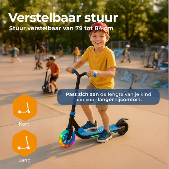 Denver elektrische step voor kinderen - 10km/u - Kinderstep - LED Verlichting - 6km Bereik - SCK5500BU