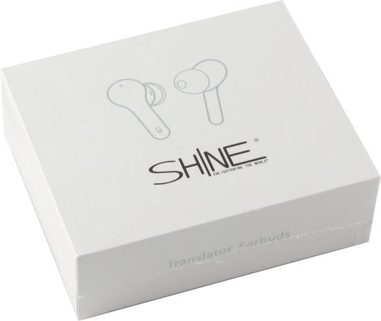 Shine Vertaalcomputer - Vertaal apparaat met spraak - Draadloze Oordopjes Wit - EarPods met Vertaalfunctie - Bluetooth 5.0 - 127 Talen en 97% Accuraat - 24 Uur Batterij