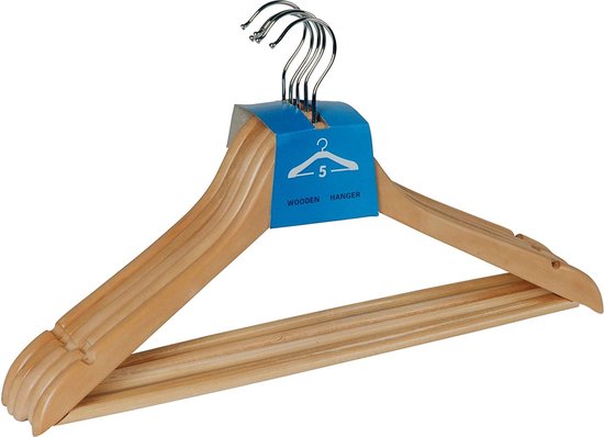 Wenko Kledinghangers Eco 45 X 23,5 Cm Hout Naturel 5 Stuks