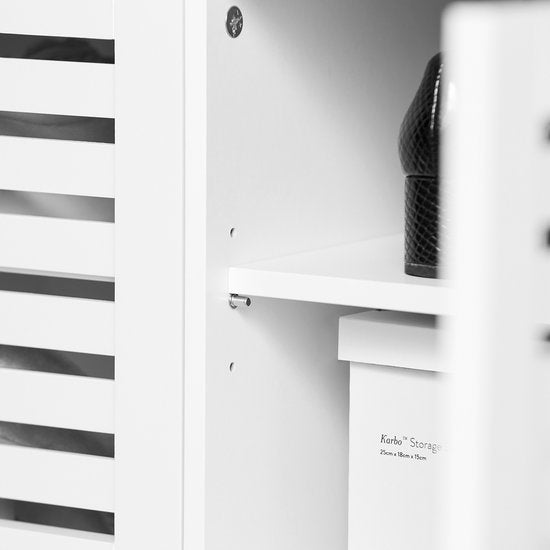 SoBuy FSR23-II-W Entreebank - Witte Schoenenbank met Opbergruimte
