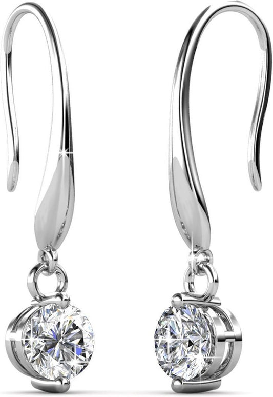 Yolora - Dames Oorbellen met Kalpa Camaka Kristallen - 18K Witgoud Verguld - Exclusieve Geschenkverpakking