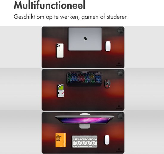 imoshion Verwarmde Bureau Onderlegger - 90 x 45 cm - 3 Standen - 40 tot 60 Graden - Verwarmde Muismat XXL - Bureau Accessoires - Antislip Muismat XXL - Zwart