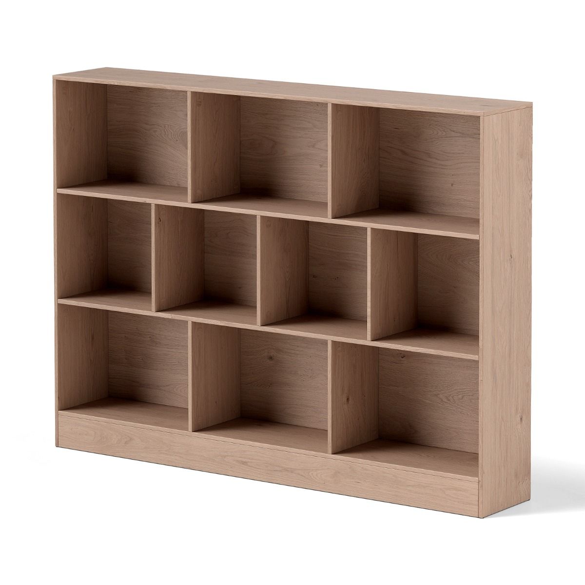 Coast Boekenkast - 10 open vakken - 3 niveaus - 140 cm - Natuurlijk hout
