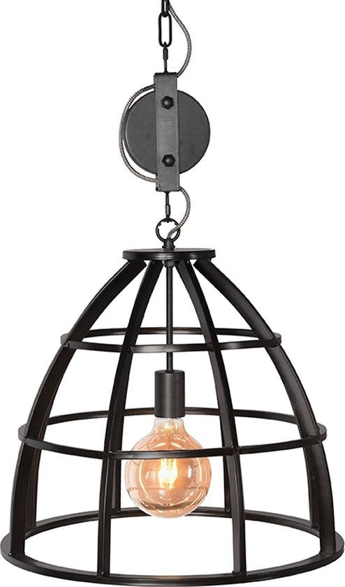 LABEL51 - Hanglamp Fuse - Staal - Zwart - Industrieel - 47x47x42 cm