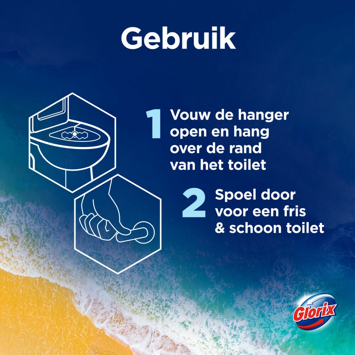 Glorix Toiletblok Power Clean Ocean 2 Stuks