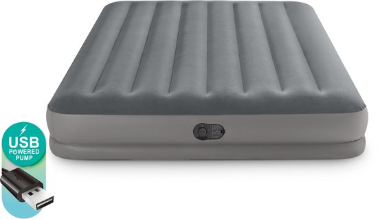 Intex Prestige Mid-Rise luchtbed - Queensize - Ingebouwde elektrische pomp - 203x152x30cm - 2 persoons