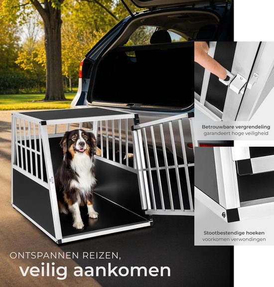 tectake® Autobench hondenbench Schnubi - Hondentransportbench - div afmetingen double of single (Single, 66 x 90 x 69,5 cm)