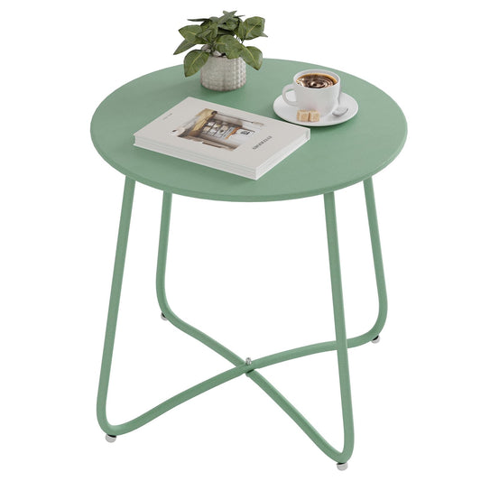 Esituro Bijzettafel - Ø45cm - Hoogte 45cm - Metaal - Groen