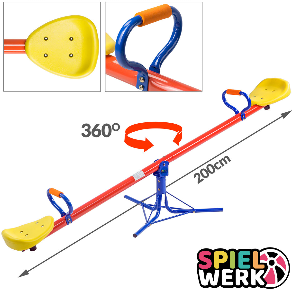 Spielwerk Wip - met Schokdemper & Gevoerde Handgrepen - 360° Draaibaar