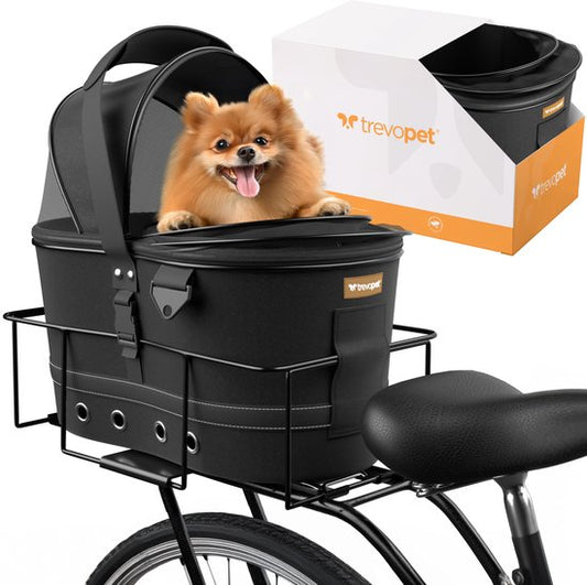 Trevopet® Hondenfietsmand Achterop - 2-in-1 Fietsmand Hond & Draagtas - Geschikt voor Elektrische Fiets - Tot 12 kg - Stevig Oxford Materiaal